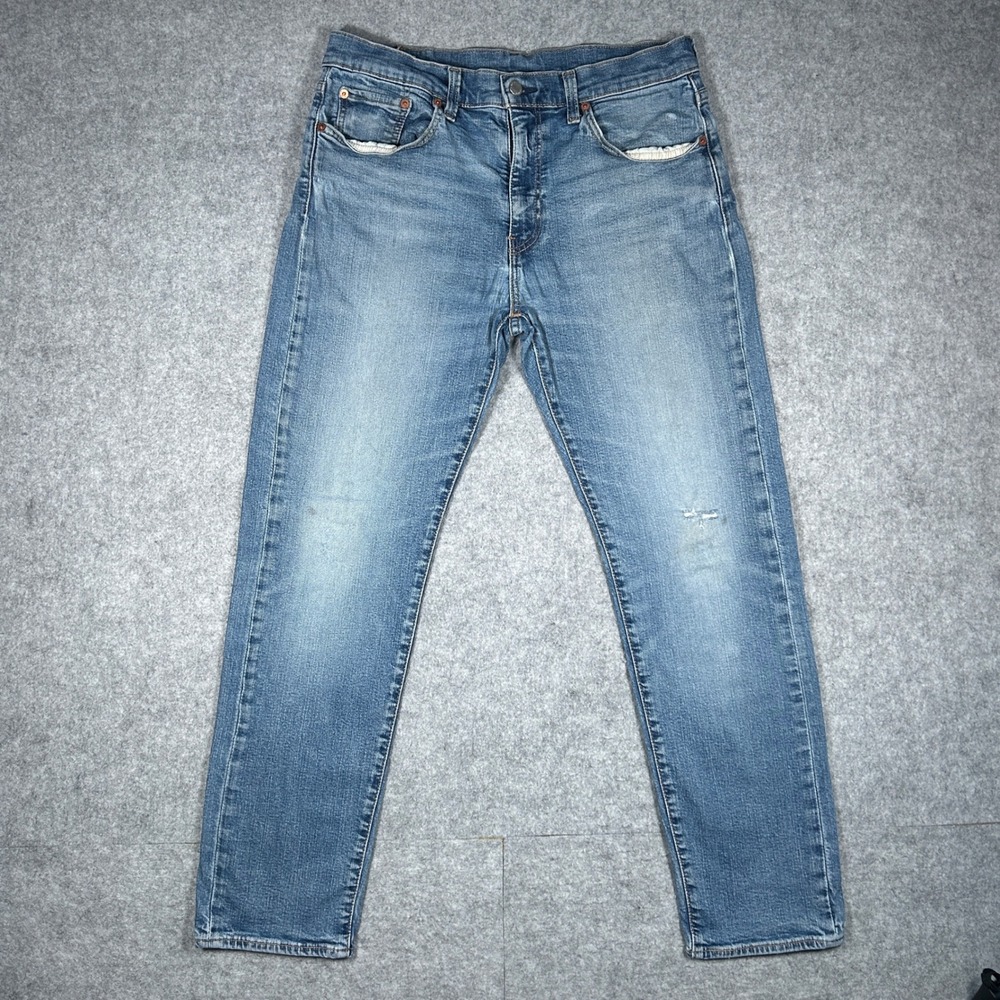 Levi's 502 Denim Jeans Mens 33x32(32x30) Blue‎ Regular Fit Stretch red tab